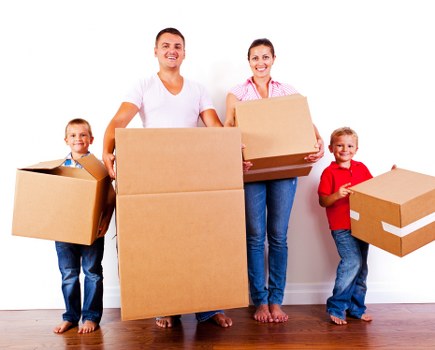 Flat removals planning in Chasecross with moving boxes