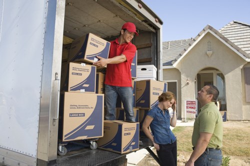 Packed boxes and luggage for student storage in Chasecross